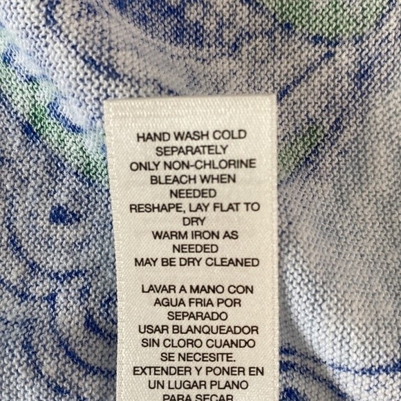 Chico's Cool Paisley Linen Cotton Open Front Cardigan Drape Flare 3/4 Sleeve - Picture 9 of 13